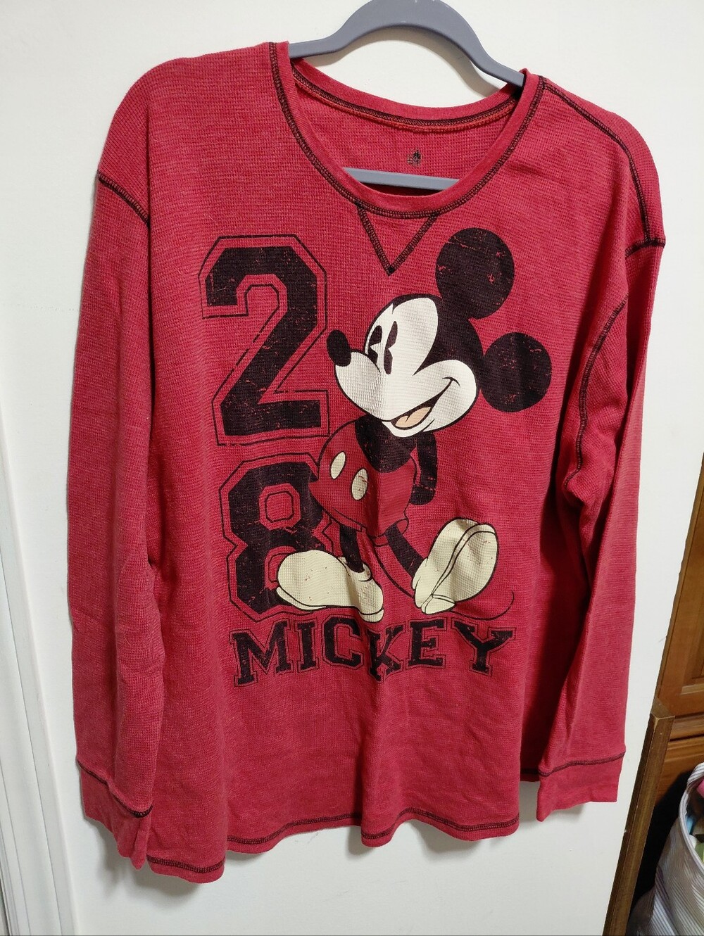 Disney Red Mickey Mouse Graphic Long-Sleeve Sweatshirt